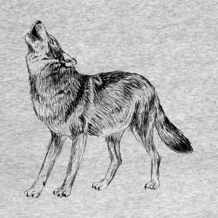 Howling Wolf Sketch T-Shirt